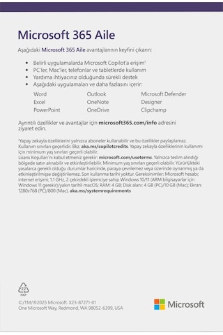 Microsoft Office 365 Aile Ep2 - 36884 Türkçe Kutulu Ofis Ppofmıc0033