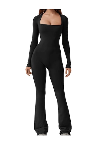 Dolıty Moda Tulumlar, Geniş Bacak Uzun Pantolon, Romper Modası Siyah S Siyah