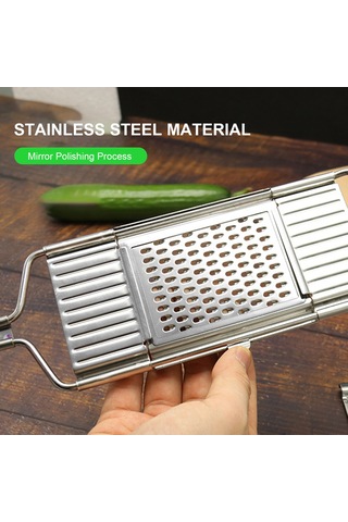 Xindoker Stainless Steel Sebze Dilimleyici Seti - 3/4 Parça Seçenekli - Dilimleme Ve Işleme Fonksiyonu - Renkli Kutuda Gümüş