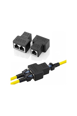 Rj45 Ayrıştırıcı Adaptörü, Usb 1 İla 2 Ağ Konnektörü Çift Lan Ethernet Soketi 8p8c Genişletici Fiş Kablosu Cat5, Cat5e, Cat6, Cat7