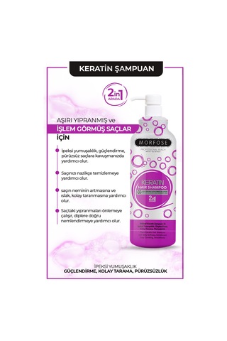 Morfose 2'si 1 Arada Keratin Şampuan 1 L