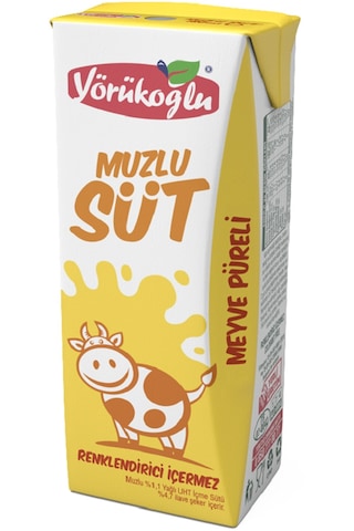 Yörükoğlu Muzlu Süt 180 Ml X 24 Adet