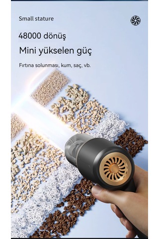 Toz Tabancalı Araç Elektrikli Süpürgesi-beyaz