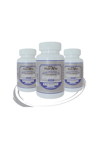PadroVita Magnezyum ve B6 Vitamini İçeren Takviye Edici Gıda 3 x 60 Kapsül