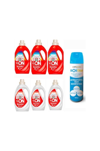 Doğal Sıvı Çamaşır Deterjanı Boron Renkliler Ve Beyazlar İçin 26 6 Yıkama+ Bortam Dezenfektan 37587555