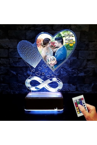 Yıldönümü Hediyesi Resimli Led Lamba Sevgiliye Hediye