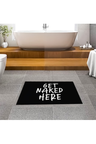 Evaşk Banyo Paspası İpeksi Kadifemsi Halı Yüzey Kaymaz Taban 40x60 BM02640S Siyah