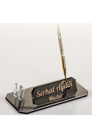 Midilli Altın Kristal Masa İsimliği Ofis Masa İsimlik