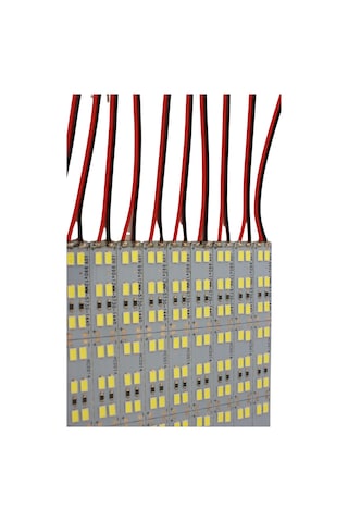 12v 5730 Çift Sıra Alüminyum Çubuk Led 144 Ledli Beyaz 1m