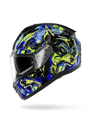 Shark Rıdıll 2 Ragıng Beast Kapalı Kask Siyah Sarı Mavi