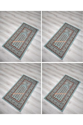 4 Adet Saray Halı Asya Seccade Ince 10503Y7 Yeşil 65X115 Cm