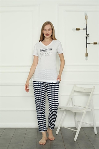 Akbeniz Kadın Penye Pijama Takım 4160 - L Beyaz