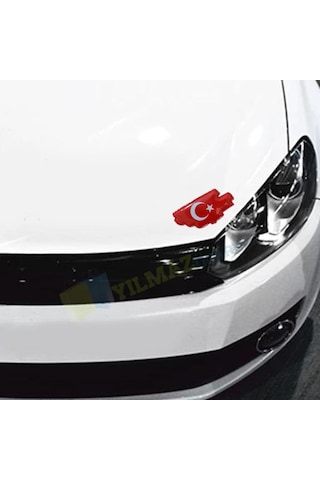 Türk Bayrağı Kaput Bagaj Damla Oto Sticker Araba Yapıştırma Etiket 2 Adet