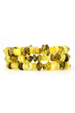 Kehribar Bileklik Amorf Tasarım Ambergold Blk23-127 Çok Renkli