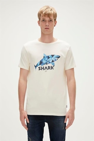 Bad Bear Shark Erkek Tişört-6484 Off-white Kırık Beyaz