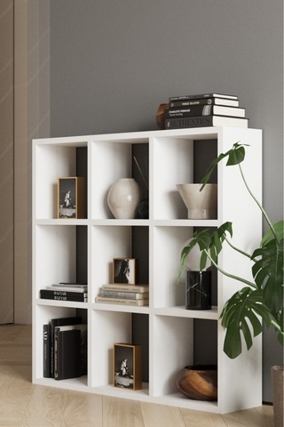 Classy 107oya 9 Raflı Kare Kitaplık Beyaz