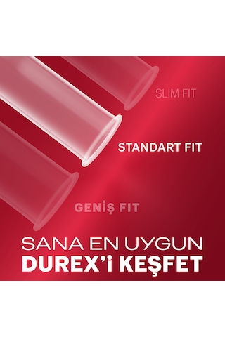 Durex Çoklu Erojen Bölge Uyarıcı + Yakın Hisset Standart Fit İnce Prezervatif 30'lu