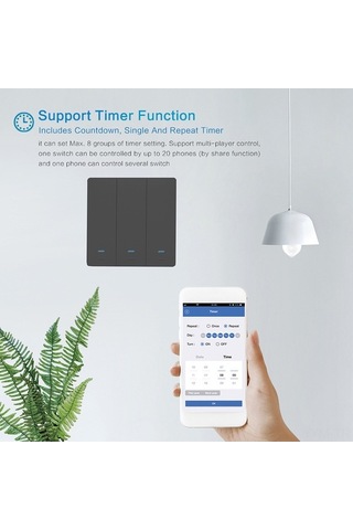 Novahub Akıllı Wi-fi Anahtarı - Google Asistan Uyumlu, Dokunmatik Ve Ses Kontrollü Anahtar Siyah, Dokunmatik Kullanımlı Siyah