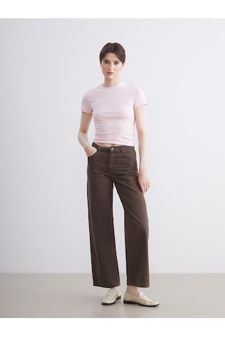 Lcw Vision Pembe Bisiklet Yaka Kadın Body