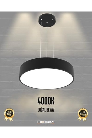 Hegza Lighting Drum-40 Ayarlanabilir Sarkıt Ledli Modern Siyah Led Avize 4000k Doğal Beyaz Çok Renkli