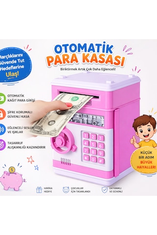 Akıllı Şifreli Kumbara Otomatik Para Girişli, Sesli Ve Işıklı Çocuk Para Kasası
