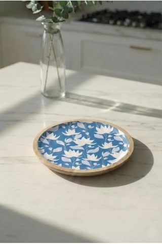 Mango Agacı Pasta Tabağı & Sunum Tabağı 20 Cm Desenli çok renkli