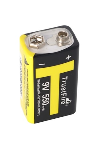 Trustfire 9V Blok 6Lr61 6F22 550Mah Bms. Usb Şarj Fonksiyonu Ile