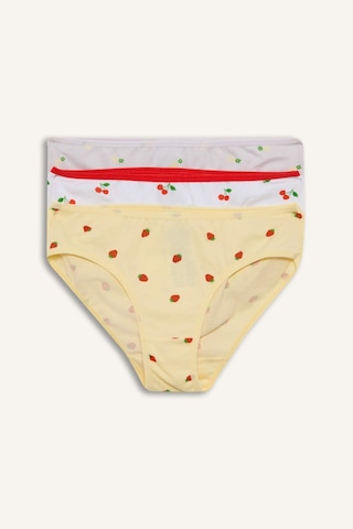 Defacto Meyve Desenli Penye 3lü Slip Külot Kız Çocuk H1488a826smwt34 Beyaz-wt34