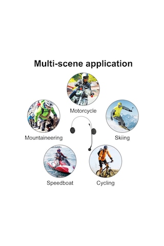 Vkemall M6 Motosiklet İnterkom Bluetooth Kulaklık Motosiklet Kask Kulaklığı Bluetooth 5.0 Kablosuz Kulaklık Buğday Siyahı