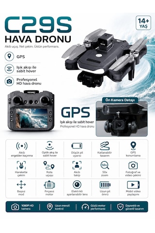 C29s Gps Drone Ekranlı Kumanda Özel Öantalı Led Işıklı 360 Derece Engel Algılamalı Profesyonel Hd Hava Dronu Elektirikli Lens 50x Zoom Fırçasız Motor Katlanabilir Tasarımı C29s Gps Drone Ekranlı Kumanda Özel Öantalı Led Işıklı 360 Derece Engel Algılamalı Profesyonel Hd Hava Dronu Elektirikli Lens 50x Zoom Fırçasız Motor Katlanabilir Tasarımı