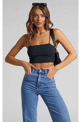 Seeh Siyah Basic Kadın Crop Sh147 Standart