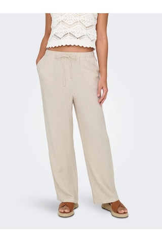 Only Onlsıesta Mw Pull-up Linen Bl Kadın Keten Pantolon 15322263 Bej