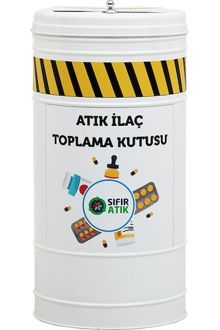 İlaç Atık Kutusu Yuvarlak İlaç Toplama Kovası Geri Dönüşüm Kutusu
