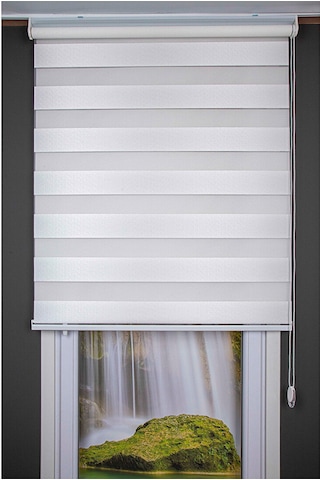 Oba Perde Pirilti Zebra Perde Beyaz 120 x 190