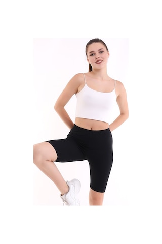 Self Clothing Kadın Siyah Penye Kumaş Yüksek Bel Kısa Tayt Slf1295