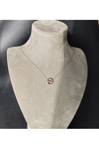 925 Ayar Gümüş Sonsuzluk Model Kadın Kolye-rose Renk-şık Tasarım-model 2 Gümüş