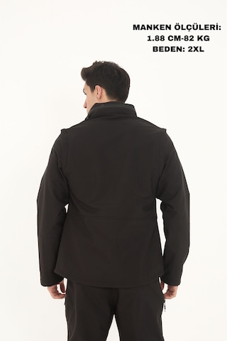 Camp Scoutland Camp460 Outdoor Tactical Softshell Su & Rüzgara Dayanıklı Erkek Taktik Yelek & Mont - Siyah