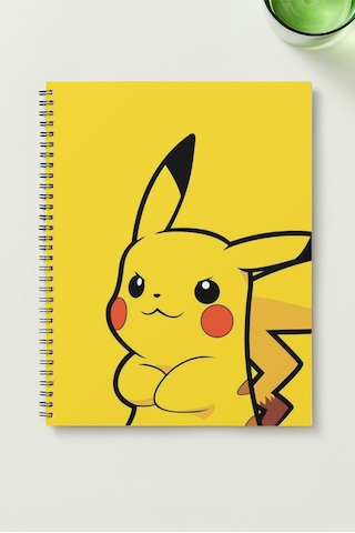 Pikachu A5 Metal Spiralli Çizgisiz Karton Kapak Pikachu Defter Çok Renkli