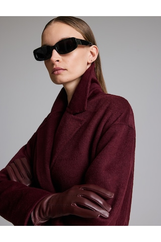 Pierre Cardin Bordo Yün Karışımlı Kaşe Kaban 50329239-vr014