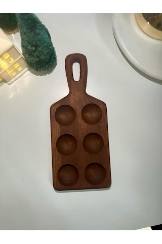 Hbs Art Design Ahşap 6 Lı Yumurtalık Saplı %100 Kayın Ağacı Koyu Renk