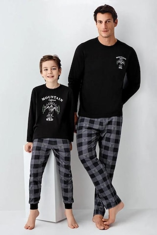 Arnetta Erkek Çocuk Uzun Kol Pijama Takımı 3501-2 Siyah
