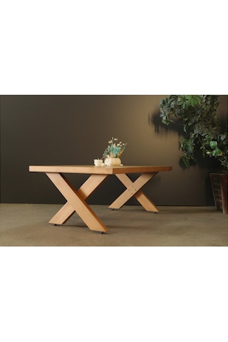 Neiwel Voel Doğal Ahşap Sehpa-70-180 Açık Ceviz