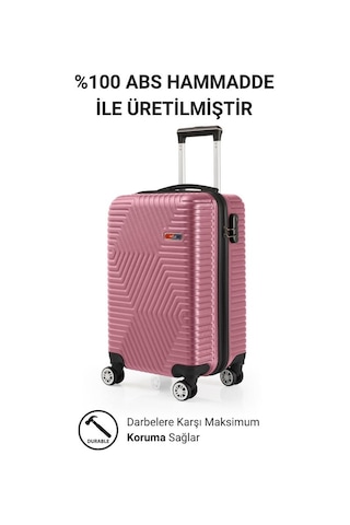 G&d Polo Suitcase Abs Kabin Ve Büyük Boy Gül Kurusu 2'li Valiz Seti 600.08-set-bk Gülkurusu