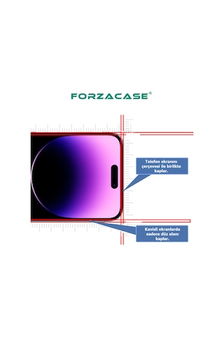 Forzacase Apple Uyumlu iPhone 16 Pro Max Çerçeveli Tam Kaplayan Temperli Ekran Koruyucu - Fc003