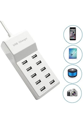 Usb Şarj Cihazı Çoklu 10'lu 10xusb/port