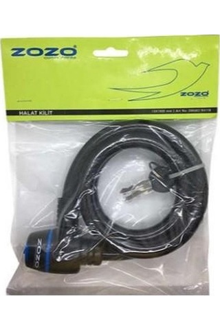 Zozo Halat Kilit - 15x100 Anahtarlı Çelik Bisiklet Halatı Siyah