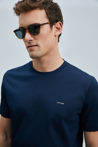 Lufian Erkek Bran Modern Grafik T-shirt 111020262 Lacivert Lacivert