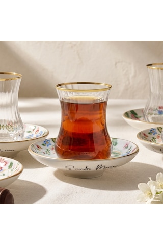 Sandro Moreno 1898 Otantik Optik 12 Parça 6 Kişilik Çay Takımı 150 Ml Çok Renkli