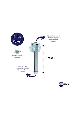 Katlanır Metal Yer Sofrası Ayağı 4 Adet 20 Cm
