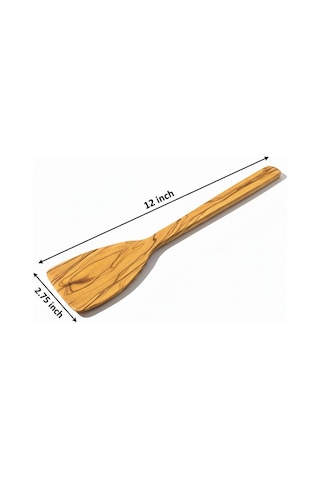 Zeytin Ağacı El Yapımı 12 İnç Spatula. Kızartma, Çevirme Ve Karıştırma İçin Doğal, Kavisli Spatula. Biftek V Genel